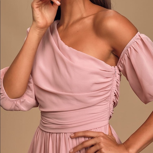 Lulu’s Dusty Lavender Asymmetrical Midi Dress | xs 🌸 - Picture 3 of 5